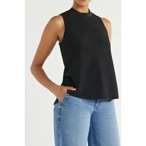 Scoop Womens Top Size XL Black Soot Sleeveless Hi-Low Relaxed Fit Pullover